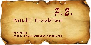 Palkó Erzsébet névjegykártya